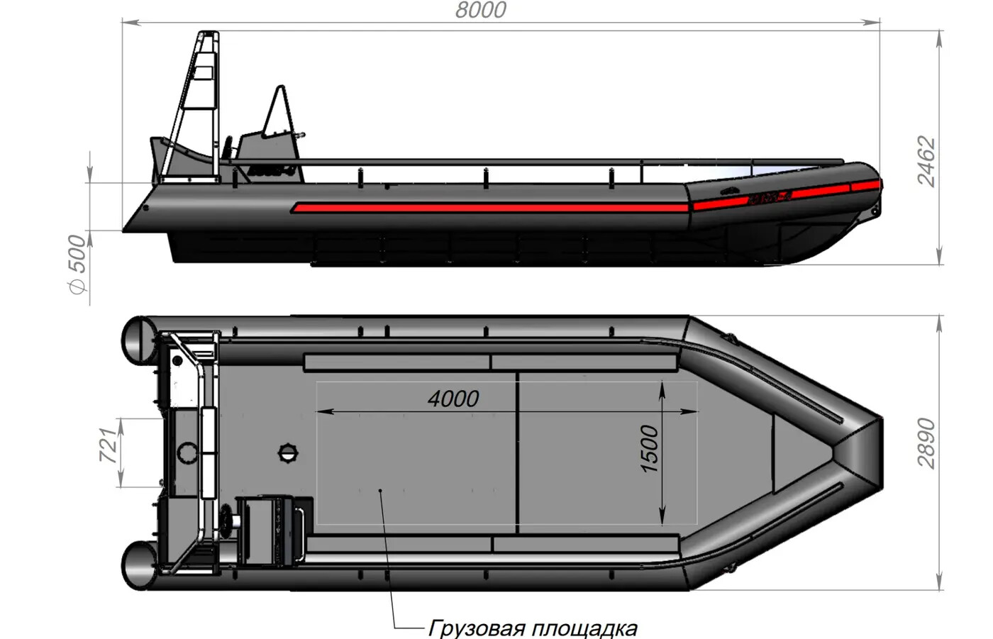 Габаритная схема лодки ЯСОН-5