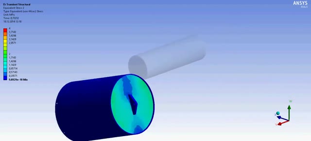 Упругий удар по пластиковому бую. ANSYS Mechanical.